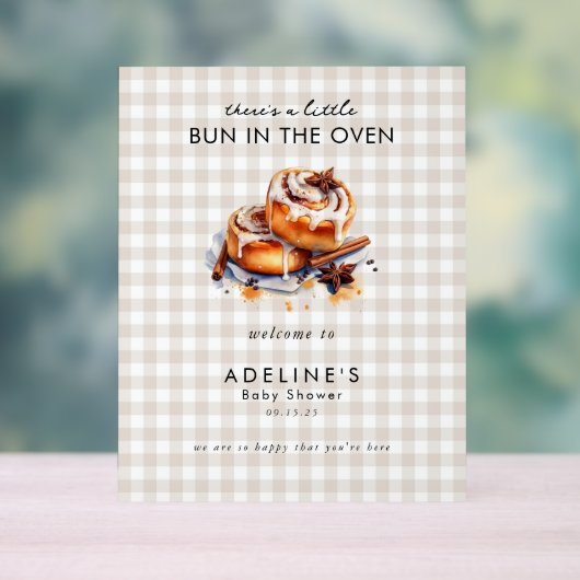 Little Bun in the Oven Baby Shower Welcome Sign アクリルサイン (ニュートラル)