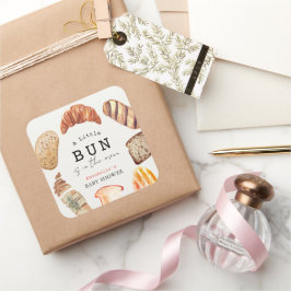 Little Bun in the Oven Bakery Pastries Baby Shower スクエアシール
