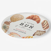 Little Bun in the Oven Bakery Pastries Baby Shower ペーパープレート (アングル)