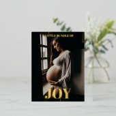Little Bundle Of Joy Pregnancy Announcement Gold 箔招待状ポストカード (立ち正面)