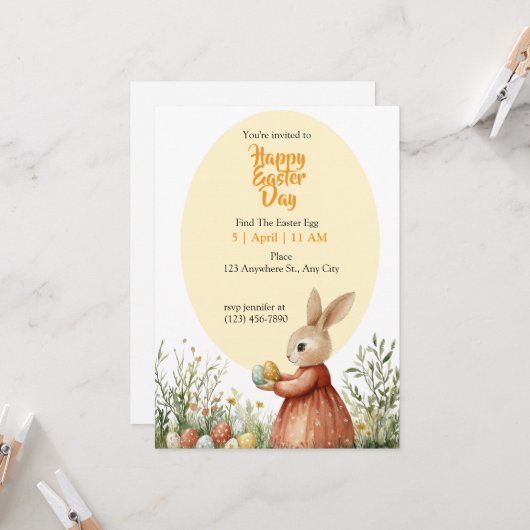 Little Bunny and the Easter Eggs カード (正面/裏面インサイチュ)