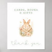 Little Bunny Baby Shower Cards Books Gifts ポスター (正面)