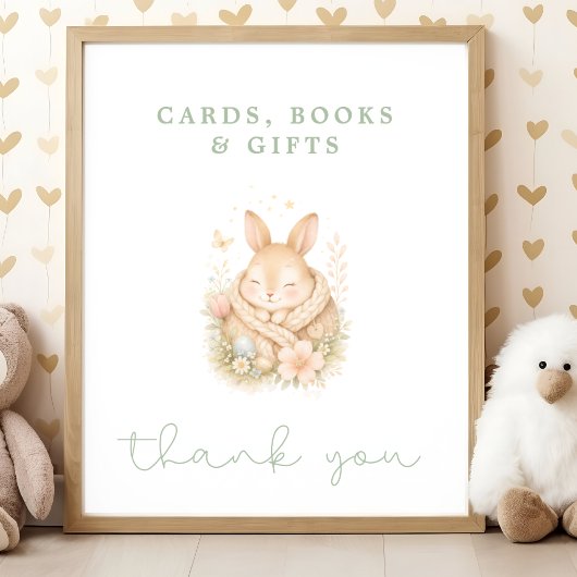 Little Bunny Baby Shower Cards Books Gifts ポスター