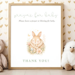 Little Bunny Baby Shower Prayers for Baby ポスター