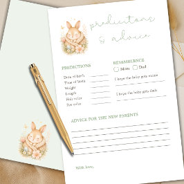 Little Bunny Baby Shower Predictions & Advice Game