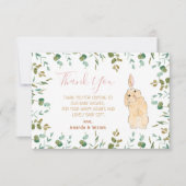 Little Bunny Baby Shower Thank You サンキューカード (正面)