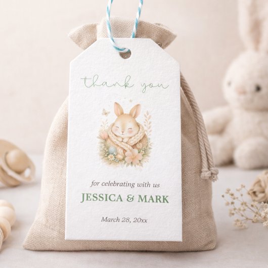 Little Bunny Baby Shower Thank You Gift ギフトタグ