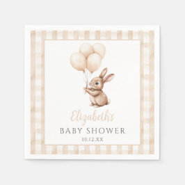 Little Bunny Balloons Gender Neutral Baby Shower スタンダードカクテルナプキン