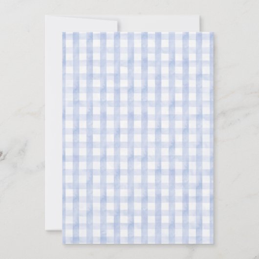 Little Bunny Blue Balloons Boy Baby Shower  招待状 (裏面)