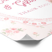 Little Bunny Bow Baby Shower Cards and Gifts ポスター (角)