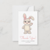 Little Bunny Girl Baby Shower Budget Thank You ノートカード (正面)