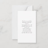 Little Bunny Girl Baby Shower Budget Thank You ノートカード (裏面)