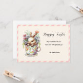 Little Bunny in a Floral Teacup カード (正面/裏面インサイチュ)