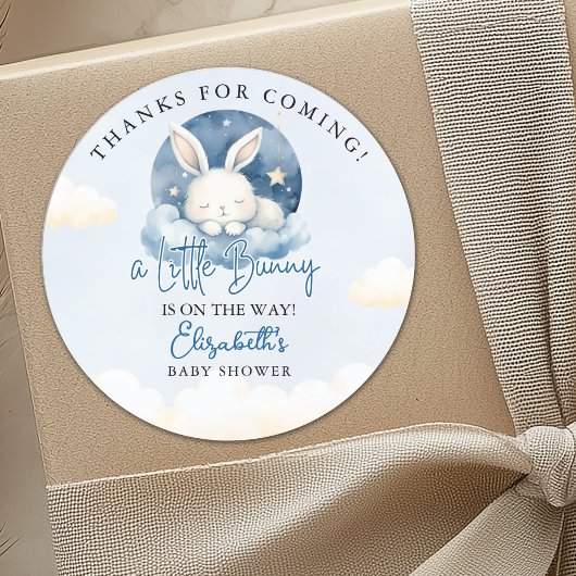 Little Bunny is on the way Baby Shower  ラウンドシール