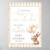 Little Bunny Neutral Baby Showerウェルカムサイン ポスター (正面)