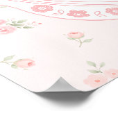 Little Bunny On The Way Girl Baby Shower Welcome ポスター (角)