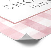 Little Bunny Pink Baby Shower Welcome Sign ポスター (角)