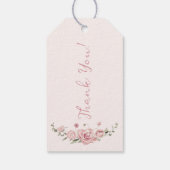 Little Bunny Pink Bow Baby Shower ギフトタグ (裏面)