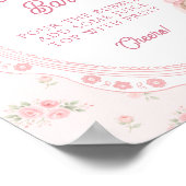 Little Bunny Pink Bow Baby Shower Mom-osa Bar ポスター (角)