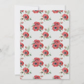 Little Bunny Red Anemoneバーチャル赤ちゃんシャワー 招待状 (裏面)