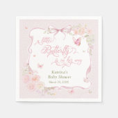 Little Butterfly Bloom Girl Baby Shower スタンダードカクテルナプキン (正面)
