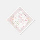 Little Butterfly Bloom Girl Baby Shower スタンダードカクテルナプキン (角)