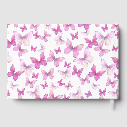 Little Butterfly First Birthday Pink Keepsake  ゲストブック (裏面)