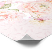 Little Butterfly Floral Girl Baby Shower Welcome  ポスター (角)