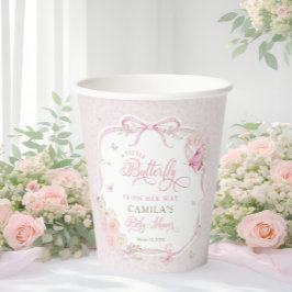 Little Butterfly Girl Baby Shower 紙コップ