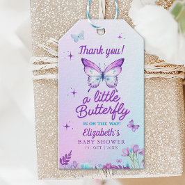 Little Butterfly is on the way Baby shower ギフトタグ