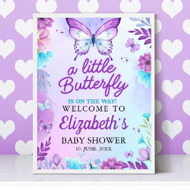 Little Butterfly is on the way Baby shower ポスター