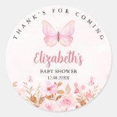 Little Butterfly is on the Way, Baby Shower  ラウンドシール (正面)