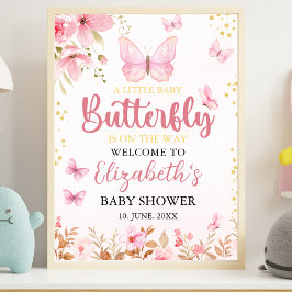 Little Butterfly is on the Way, Baby Shower Girl ポスター