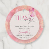 Little Butterfly on the Way赤ちゃんシャワーありがとう フェイバータグ (裏面)