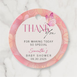 Little Butterfly on the Way赤ちゃんシャワーありがとう フェイバータグ