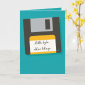 Little Byte Old Floppy Disk誕生日・カード カード (黄色い花)