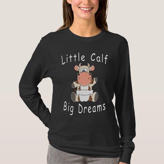 Little Calf Big Dreams  Baby Cow Calf With Diapers Tシャツ (正面)