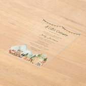 Little Camper Woodland Rustic Baby Shower  アクリル招待状 (レイダウン)