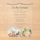 Little Camper Woodland Rustic Baby Shower  アクリル招待状 (正面)