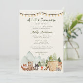 Little Camper Woodland Rustic Baby Shower 招待状 (スタンド正面)