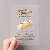 Little Cannoli Neutral Beige Italian Baby Shower アクリル招待状 (インサイチュ (ポータブル))