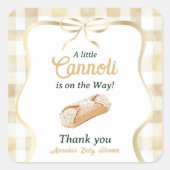 Little Cannoli Neutral Beige Italian Baby Shower スクエアシール (正面)