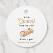 Little Cannoli Neutral Beige Italian Baby Shower フェイバータグ (正面)