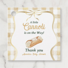 Little Cannoli Neutral Beige Italian Baby Shower フェイバータグ