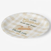 Little Cannoli Neutral Beige Italian Baby Shower ペーパープレート (アングル)