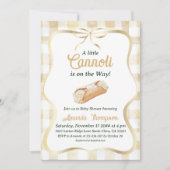 Little Cannoli Neutral Beige Italian Baby Shower 招待状 (正面)