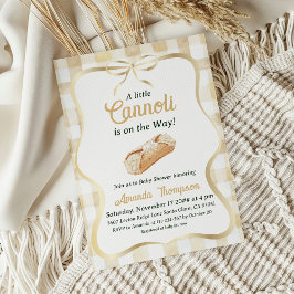 Little Cannoli Neutral Beige Italian Baby Shower 招待状