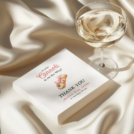 Little Cannoli Pink Bow Girl Italian Baby Shower スタンダードランチョンナプキン