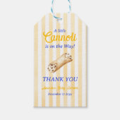 Little Cannoli Yellow Blue Italian Baby Shower ギフトタグ (正面)