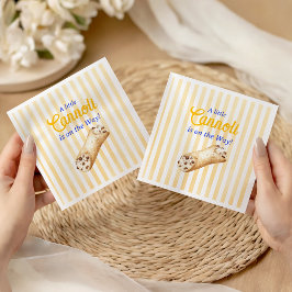 Little Cannoli Yellow Blue Italian Baby Shower スタンダードカクテルナプキン